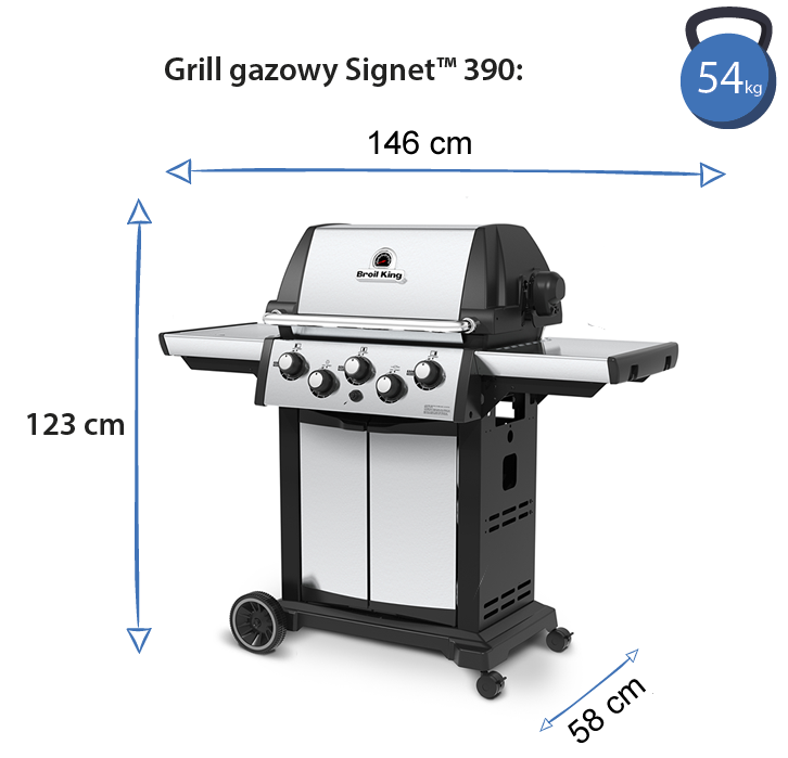 Wymiar grilla Signet 390